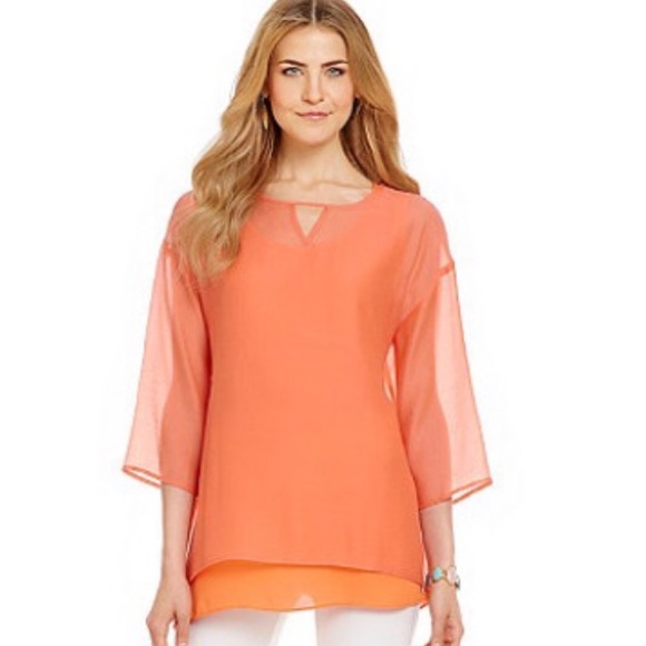 IC Top in Coral. Includes camisole